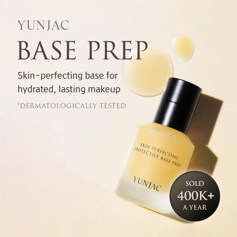 YUNJAC Base Prep serum texture close-up shows luxurious priming