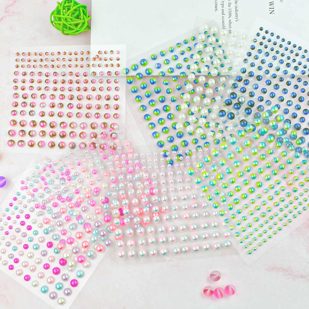 Yuntop self-adhesive pearls enable quick, mess-free DIY projects.