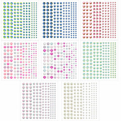 Yuntop pearl stickers set with colorful flat-back pearls for easy craft embellishment.
