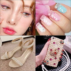 Yuntop self-adhesive pearls in various sizes for quick nail art.