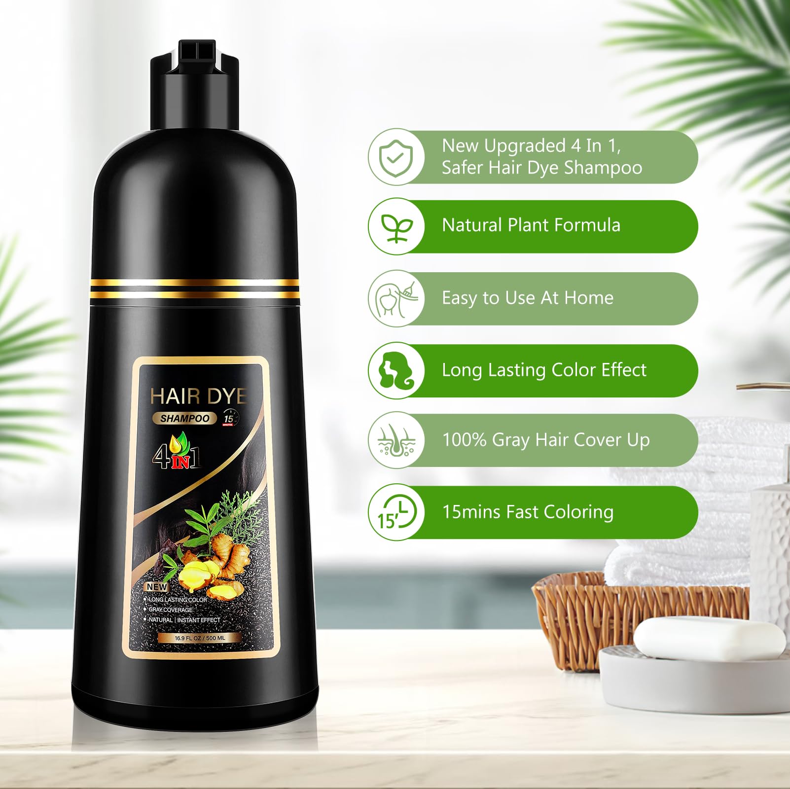 YUOLITA at-home color routine uses 4in1 shampoo for easy maintenance.