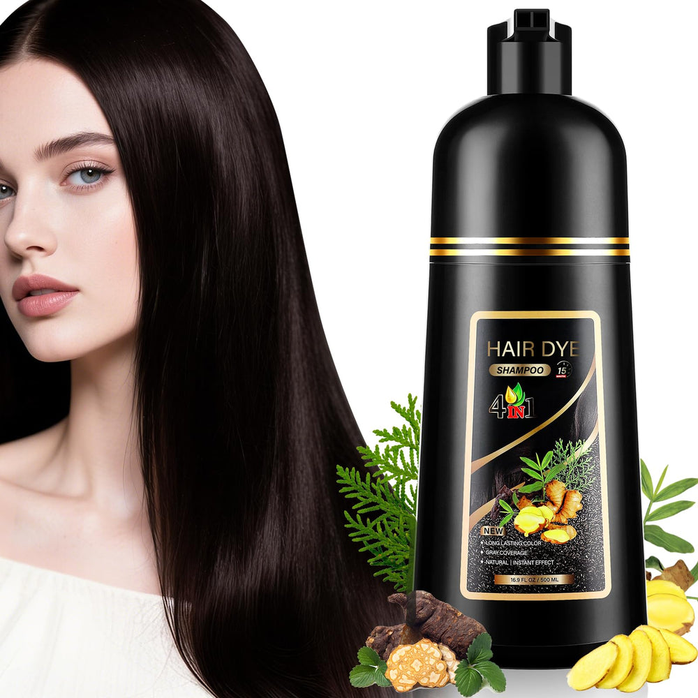 YUOLITA gray hair coverage shampoo demonstrates quick, even color on every strand.