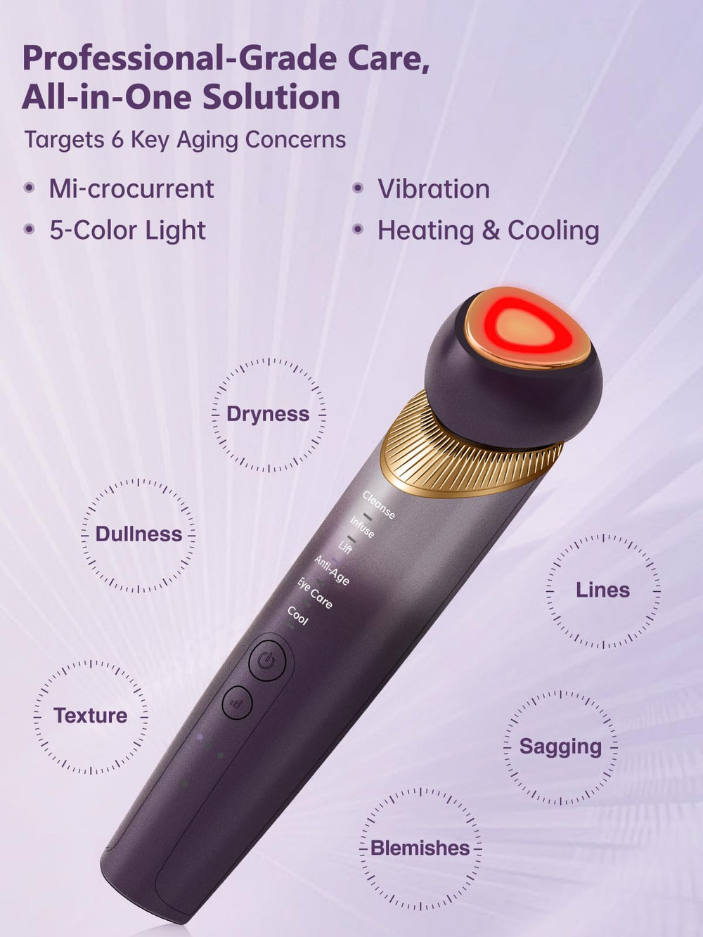 Yuonry microcurrent facial device tightening contours and boosting product absorption.
