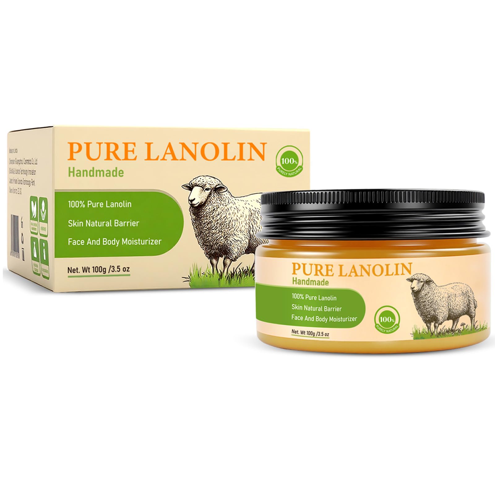 YURHERSU Pure Lanolin Face Balm tube close-up showing creamy texture for hydration