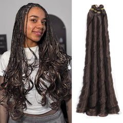 Yuriait French Curl Braiding Hair 24in packaging view for quick install