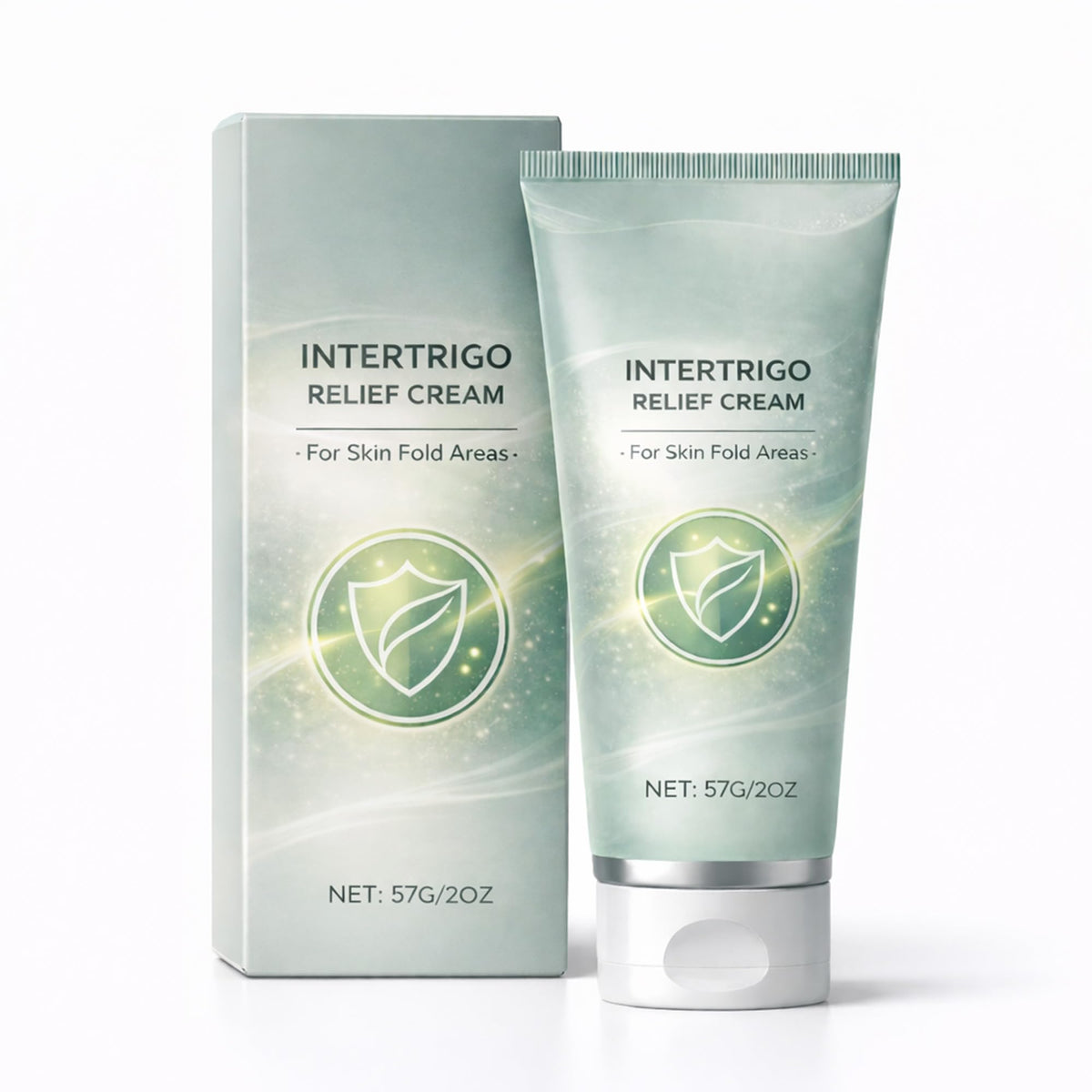 Yurisphere Healora cream jar front showing soothing relief for skin folds.