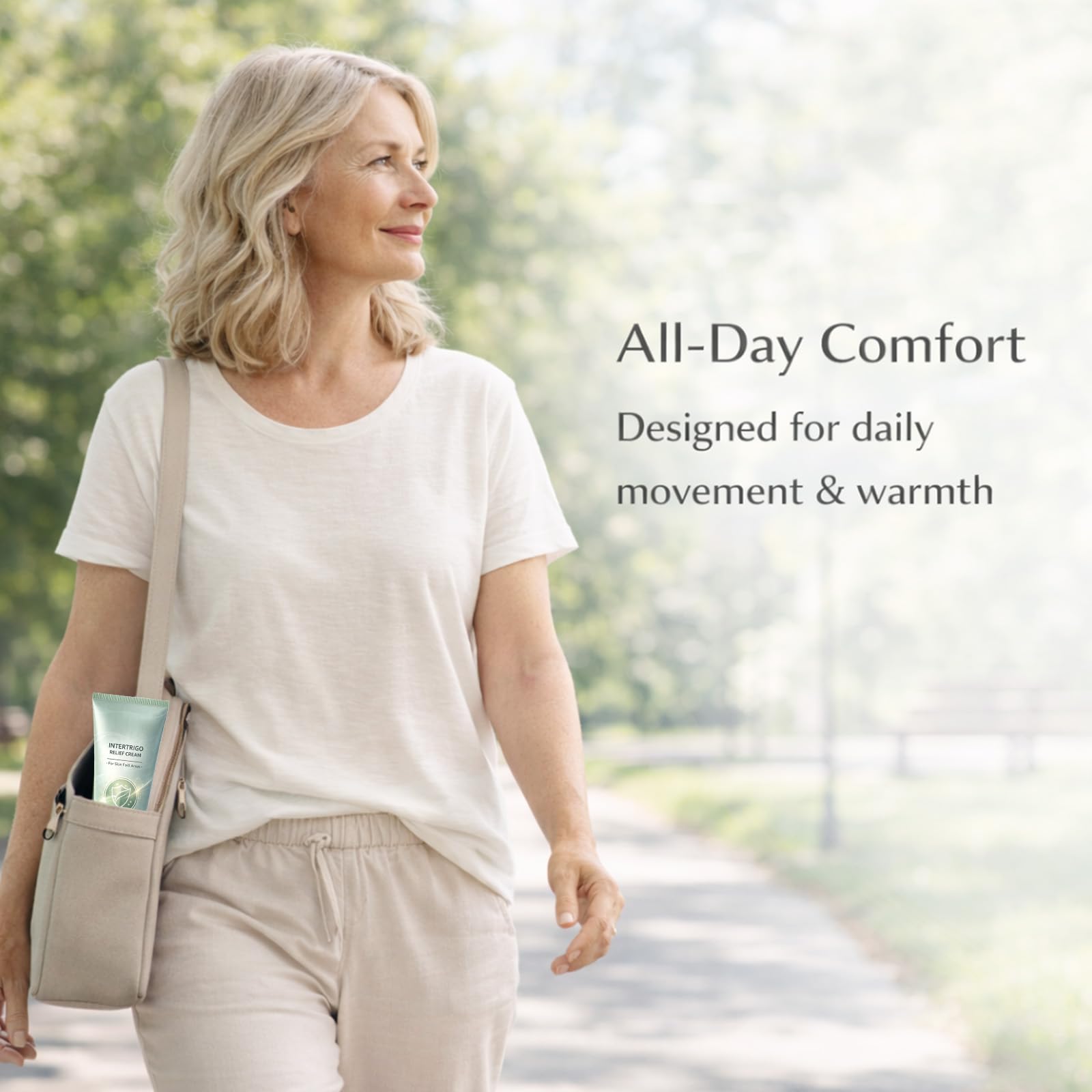 In-use Healora scene guarding friction-prone zones for day-long comfort.