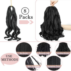 Yuuyee French Curl Braiding Hair 14inch bouncy loose wave texture for stylish looks.