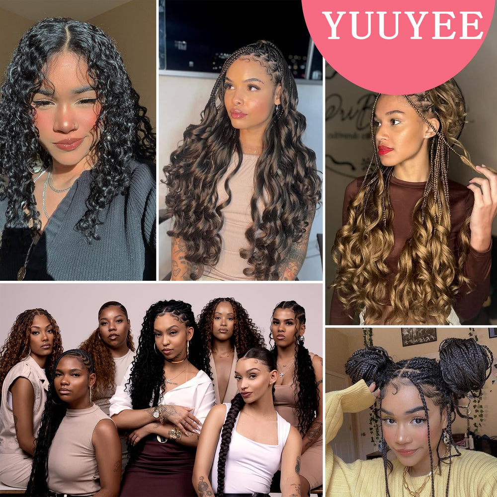 Yuuyee French Curl Braiding Hair 14inch color options suit different outfits.