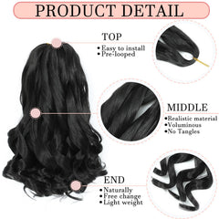 Yuuyee French Curl Braiding Hair 14inch pack display highlights eight strands for a full look.