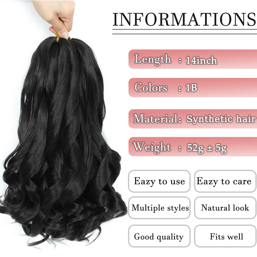 Yuuyee French Curl Braiding Hair 14inch pre-stretched design enables easy installation.