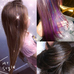 YUUYEE Hair Tinsel Kit color palette offers 12 shades for festive styles