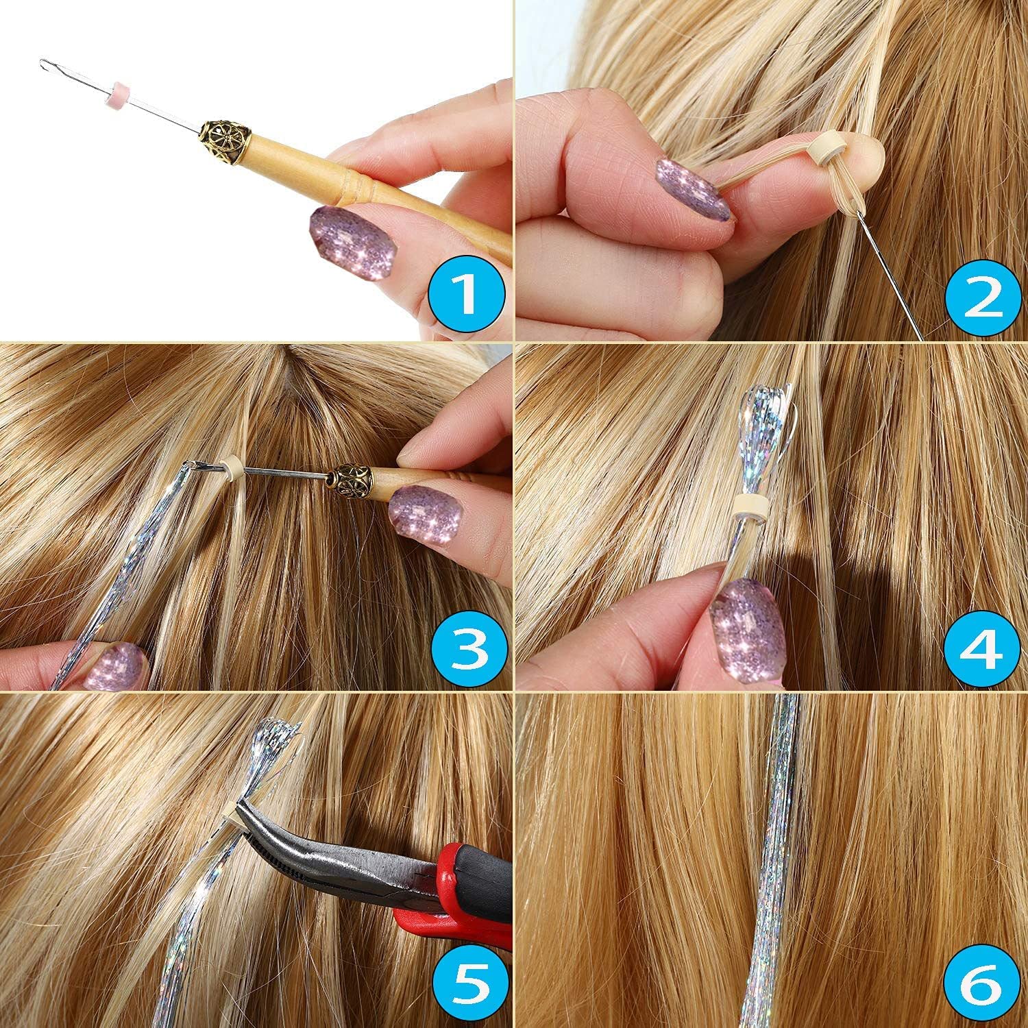 YUUYEE includes micro silicone rings and beads to secure strands