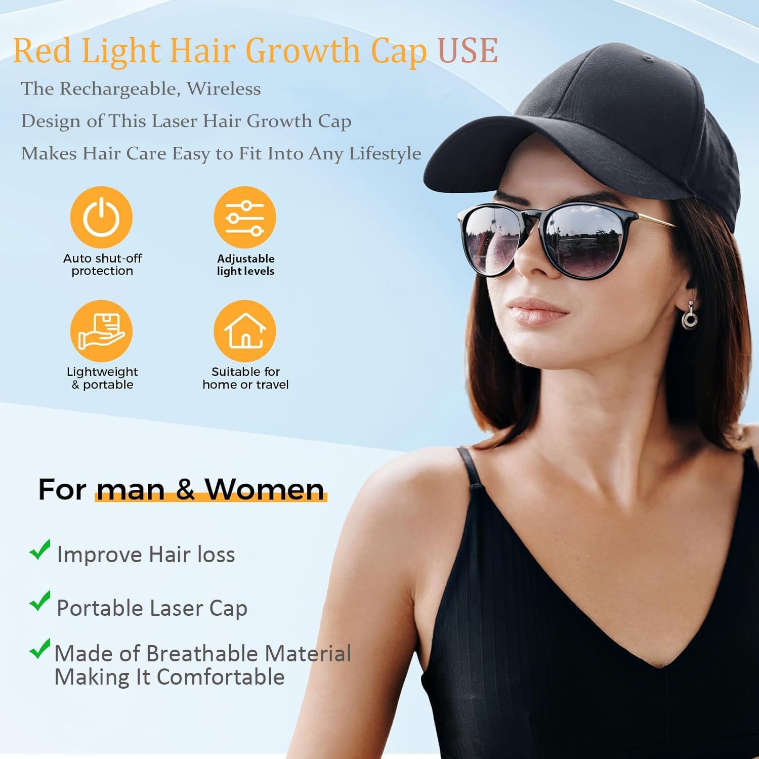 Yuxian Red Light Hair Growth Cap with rechargeable battery