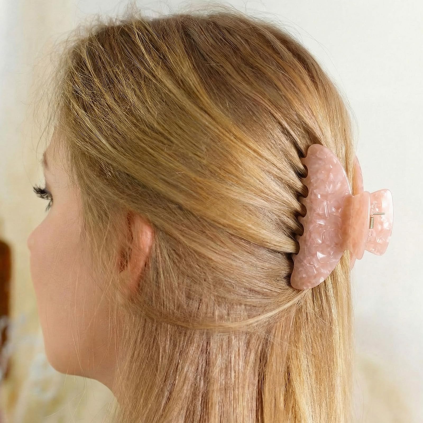 Yuxung large blue acrylic hair clip keeps thick hair in place effectively
