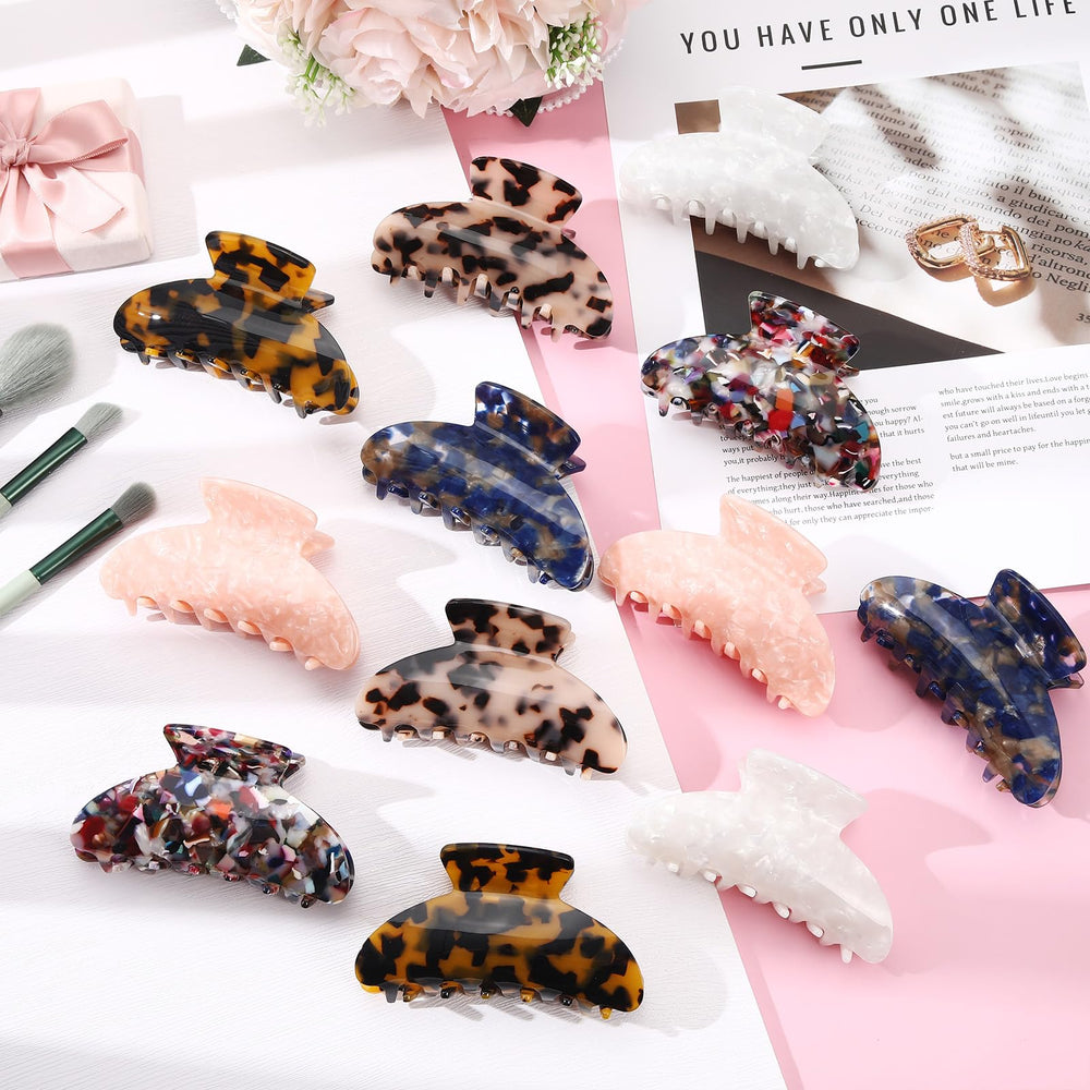 Yuxung large peach pink acrylic hair clip adds color while staying secure