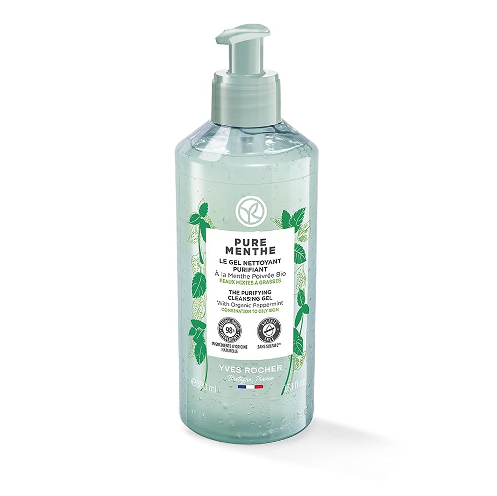 Yves Rocher Purifying Cleansing Gel with Pure Menthe purifies and refreshes skin.