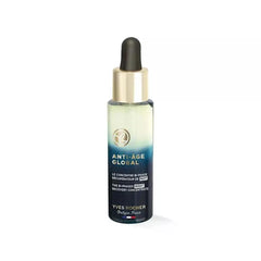 Yves Rocher Anti-Age Global biphasic serum bottle pour, supporting nighttime renewal.