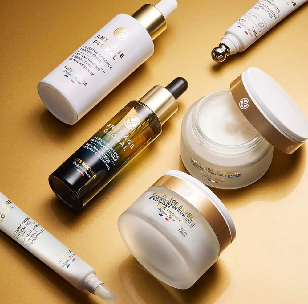 Yves Rocher night routine concept using the product.