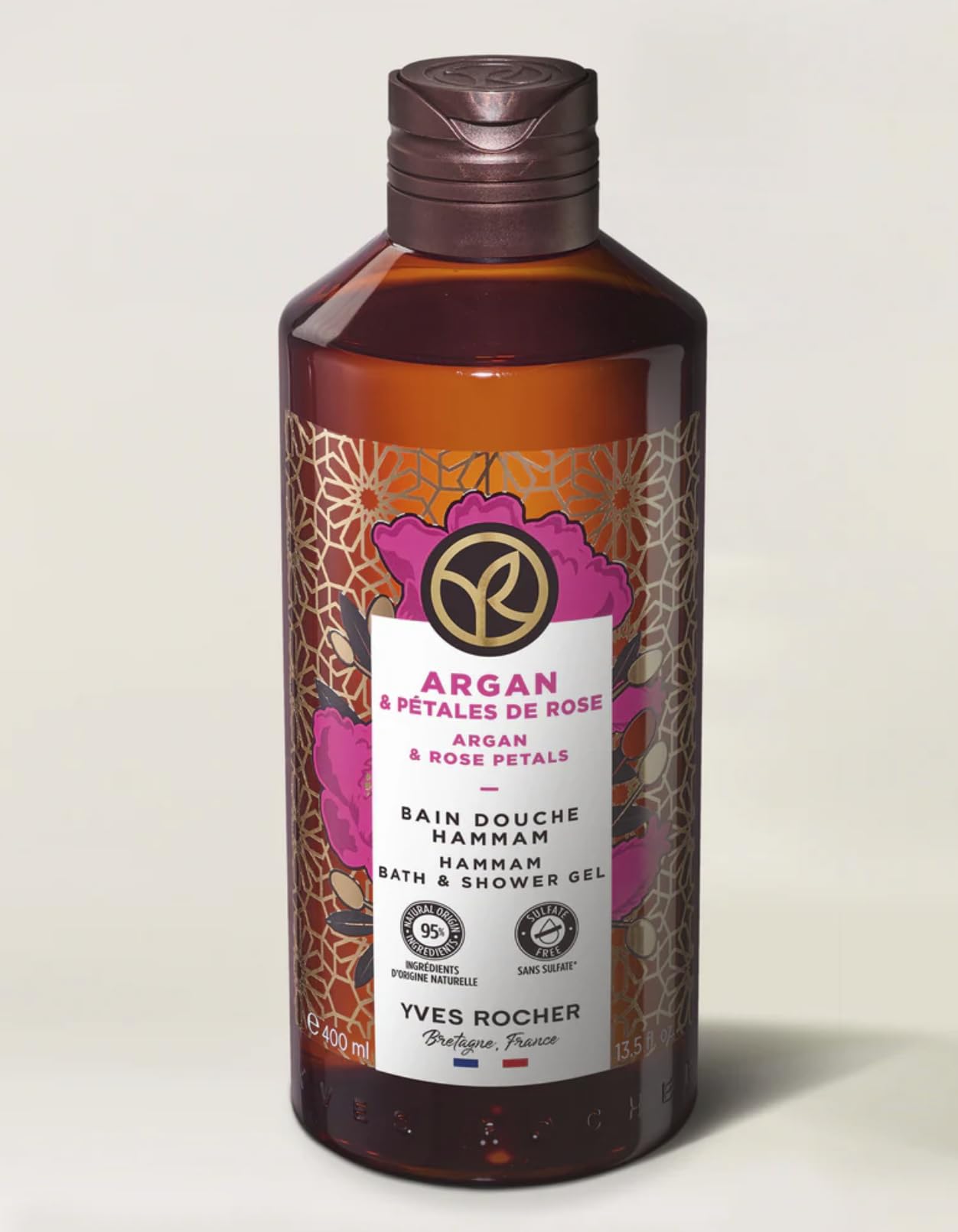 Yves Rocher Argan and Rose Petals gel foam forming a rich lather