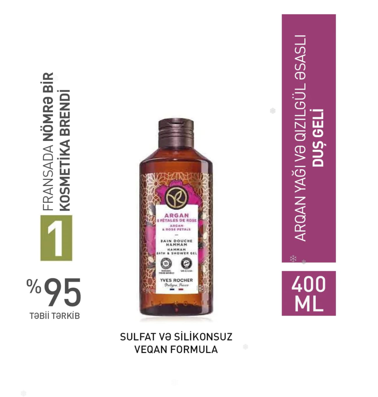 Yves Rocher Argan and Rose Petals shower gel varieties display scents