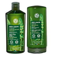 Yves Rocher botanical anti-hair-loss shampoo bottle strengthens strands