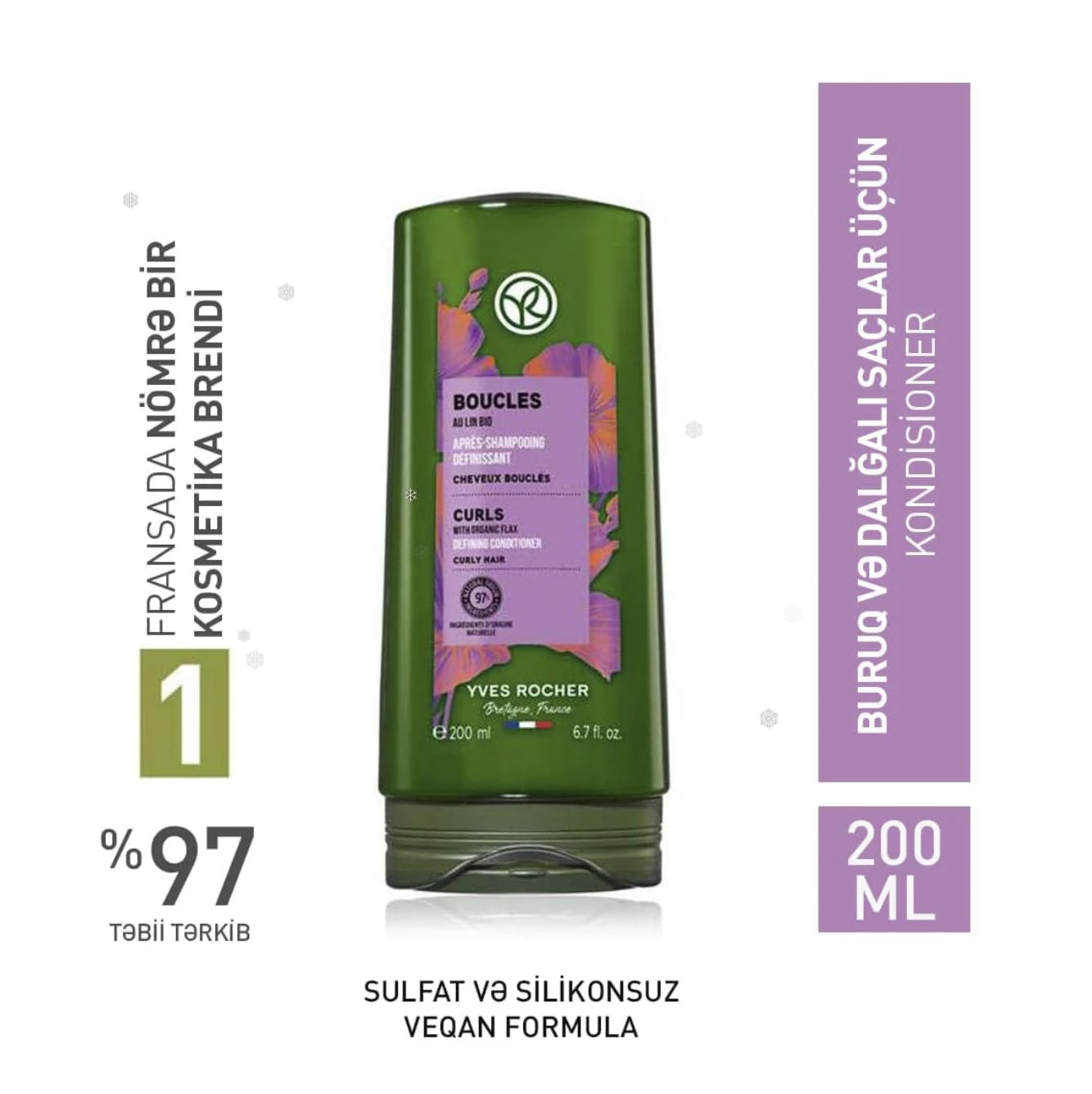 Applying Yves Rocher Curls Conditioner to damp hair eases detangling.
