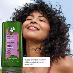 Organic linseed ingredient highlighted on Yves Rocher conditioner packaging signals nourishment.