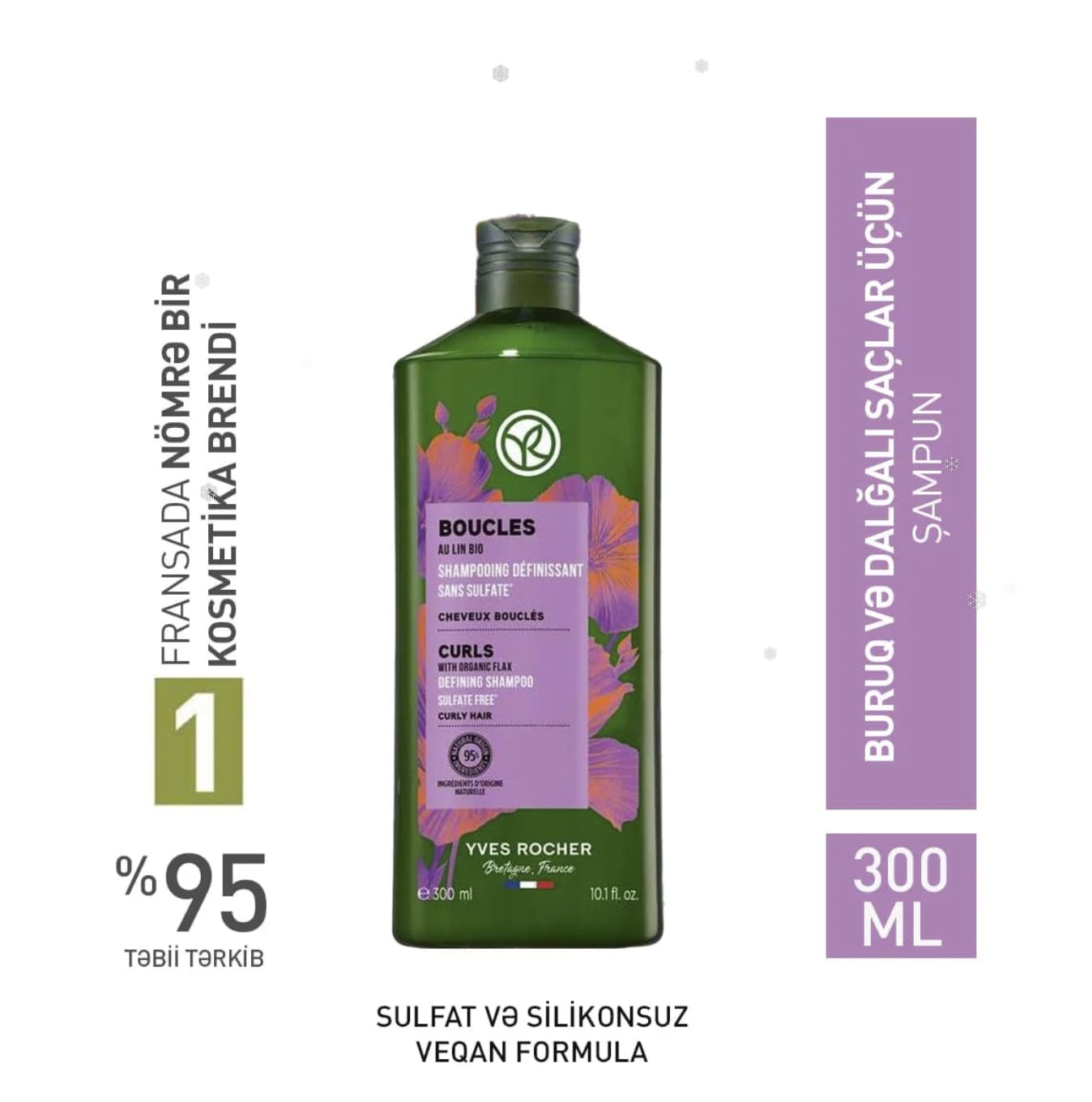 Yves Rocher Curls Shampoo creamy lather close-up demonstrates gentle cleansing.