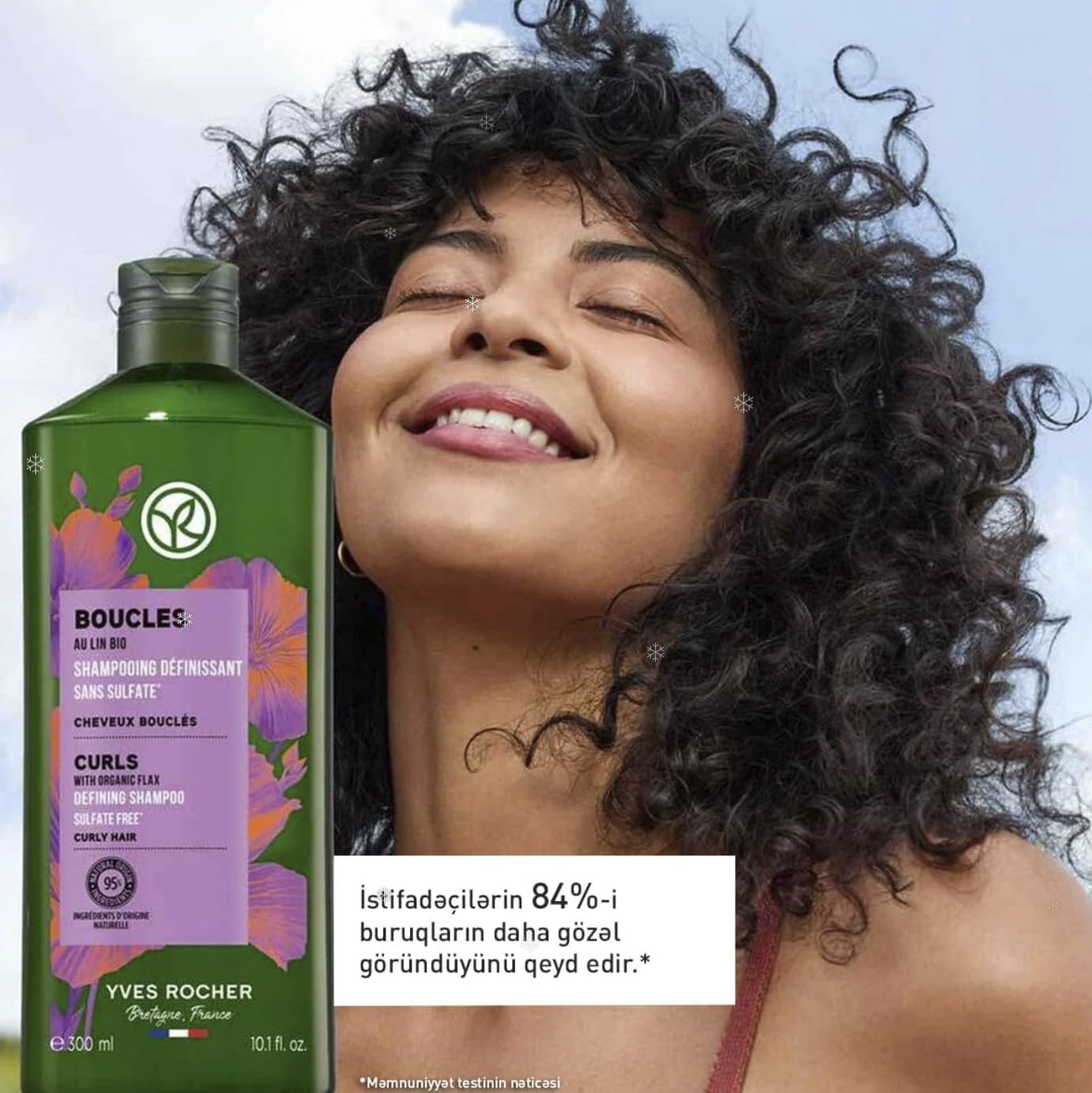 Yves Rocher Curls Shampoo defined curls with natural bounce.