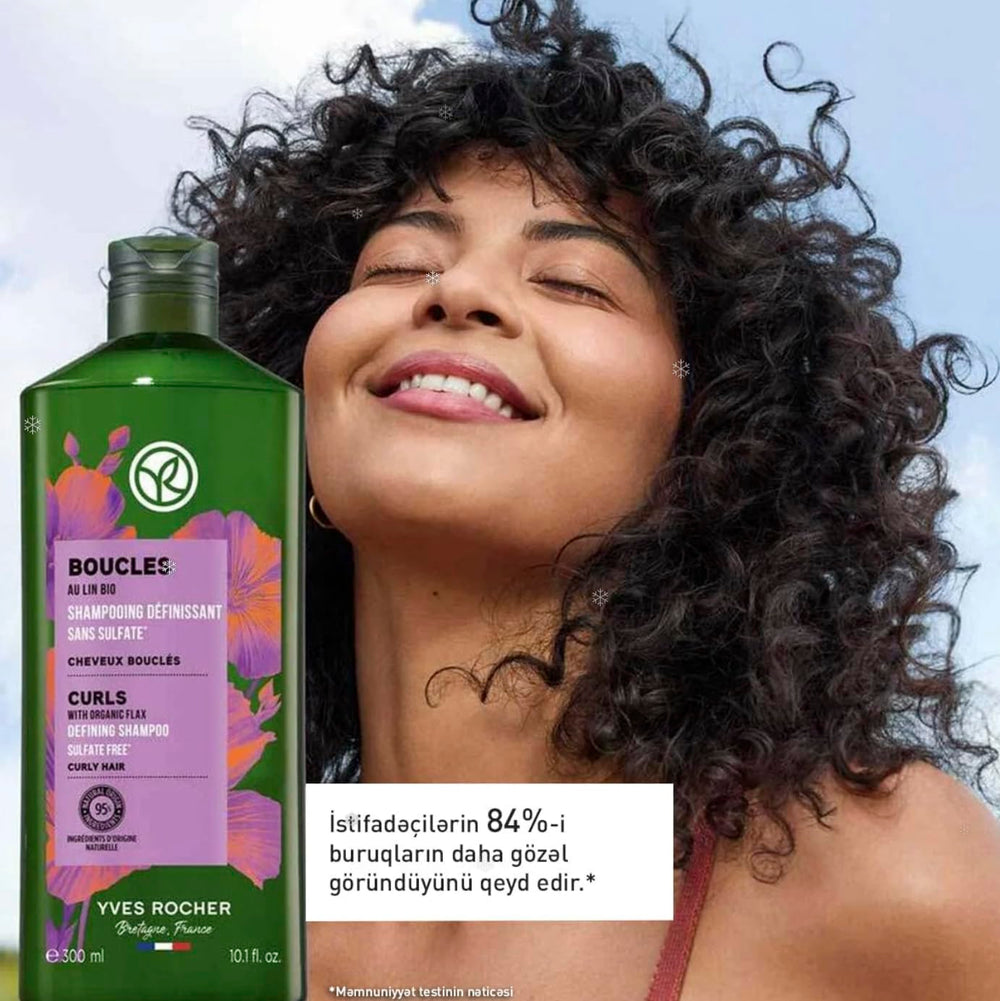 Yves Rocher Curls Shampoo defined curls with natural bounce.