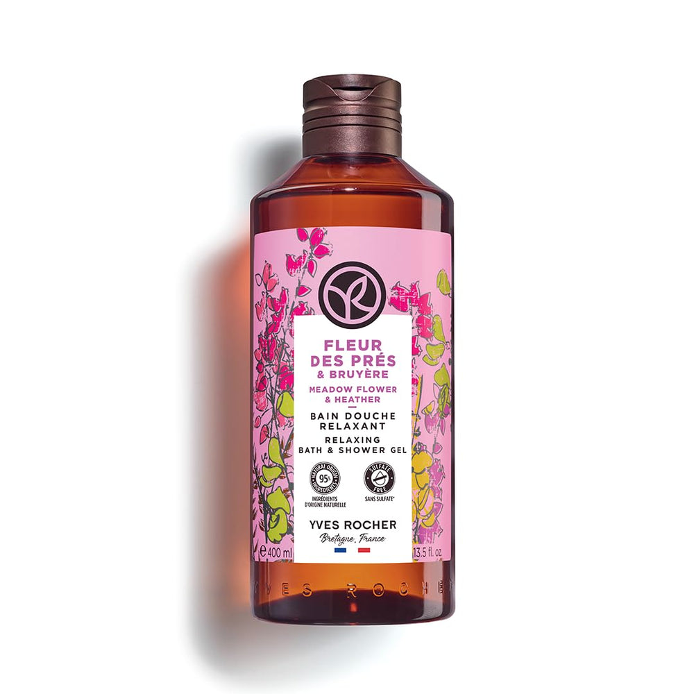 Yves Rocher Fields Flower & Heather bottle with calming meadow aroma for daily use
