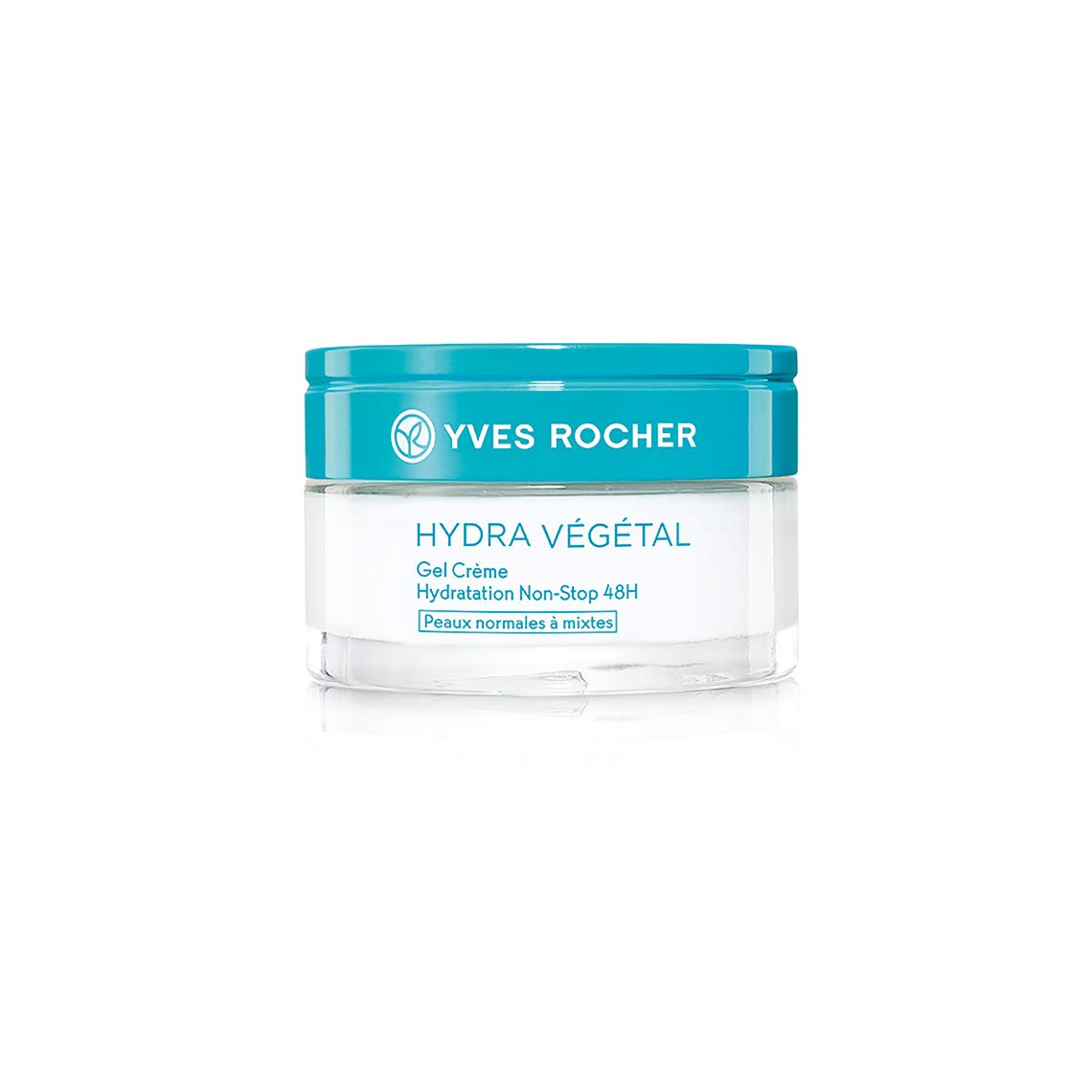 Yves Rocher Hydra Vegetal gel cream texture close-up showing lightweight hydration.