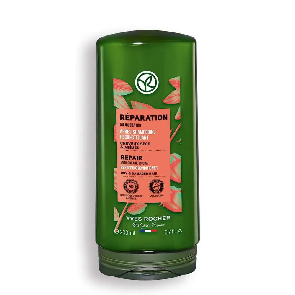 Yves Rocher jojoba oil conditioner provides deep hydration and softness.