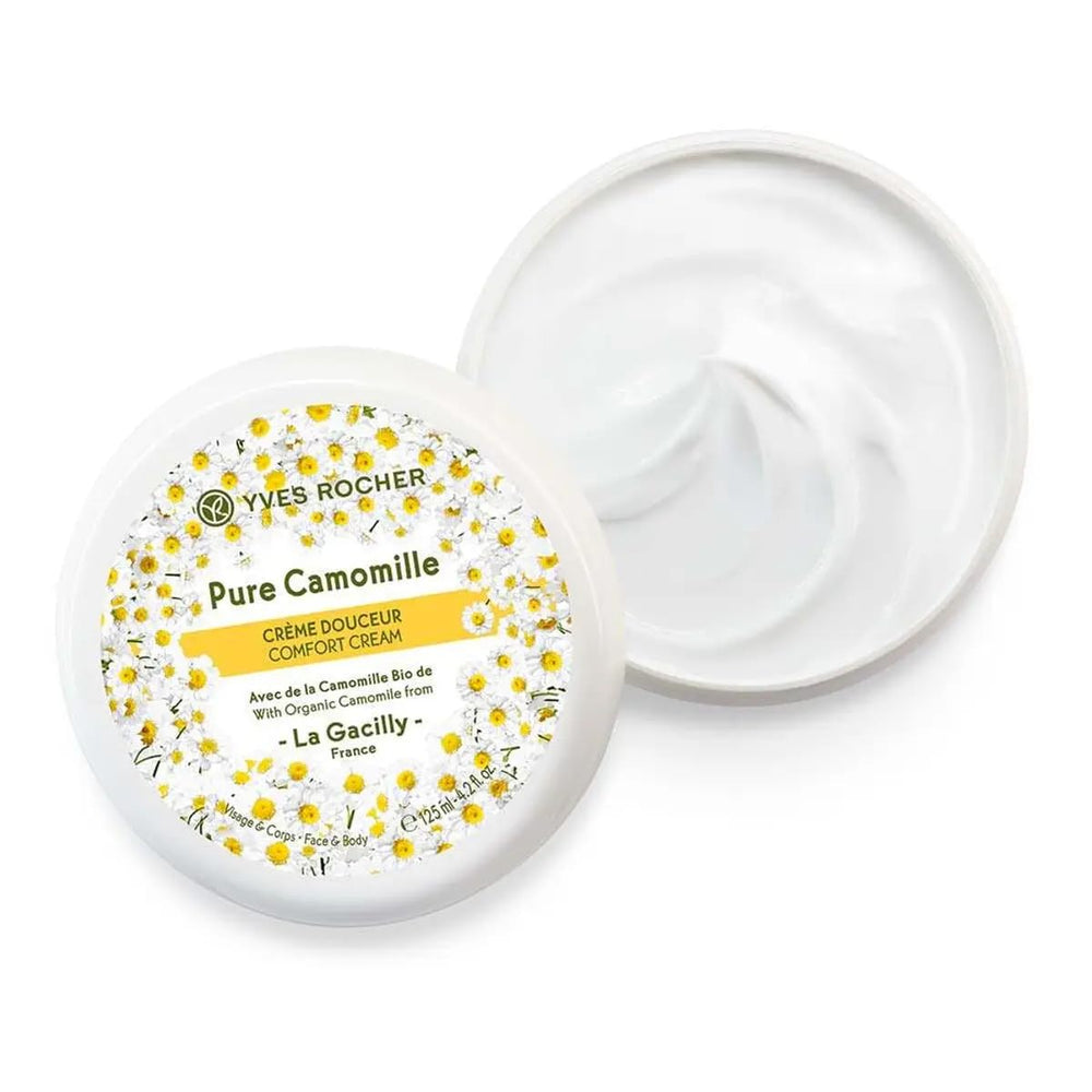 Yves Rocher Pure Calmille face and body cream in use for ultra-soft skin