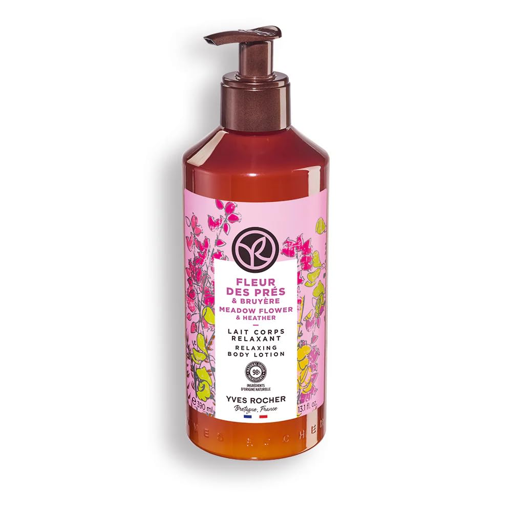 Yves Rocher Relaxing Meadow Flowers bottle front for daily moisturizing.