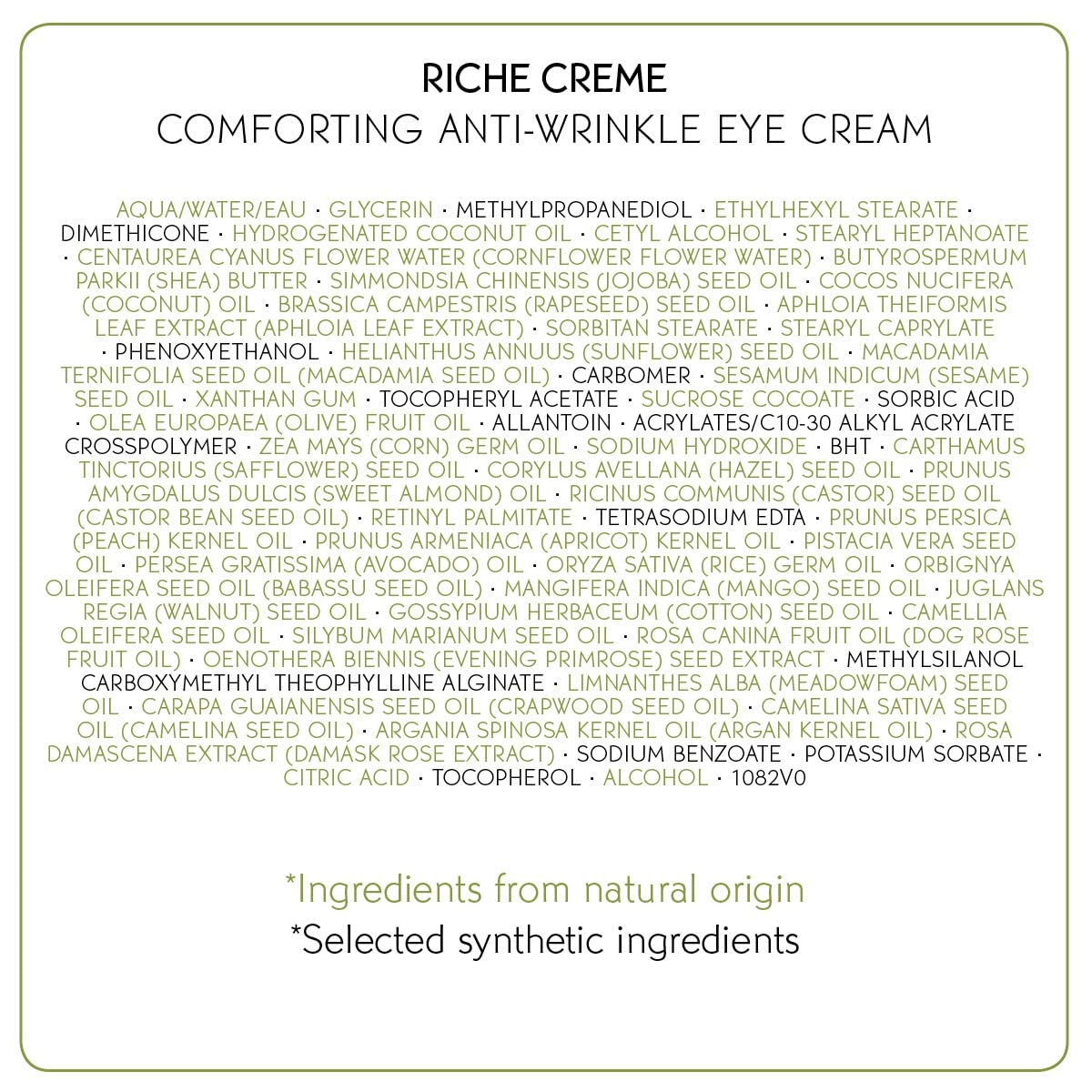 Yves Rocher vegan formula, dermatological tested, mineral oil and paraben free.