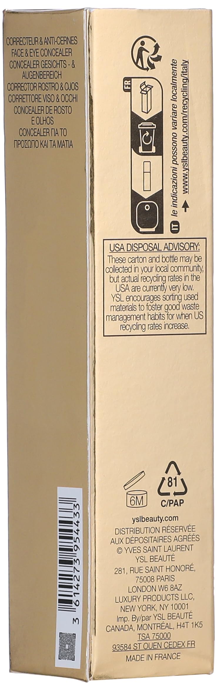 YSL All Hours Concealer soft-matte finish delivering natural, long-wearing coverage.