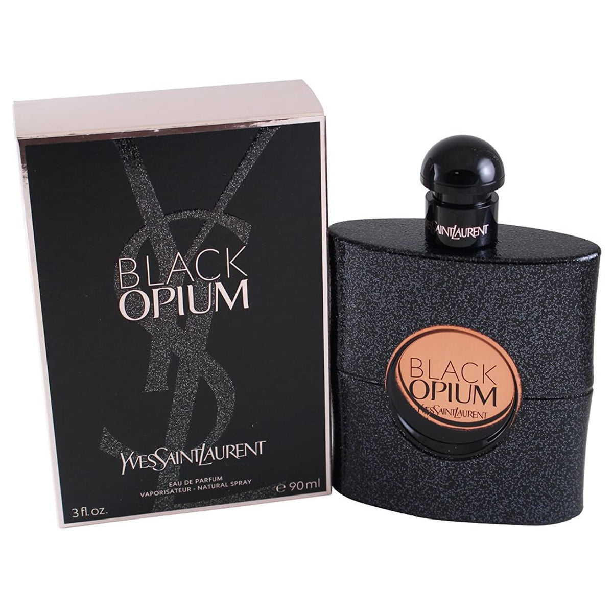 YSL Black Opium bottle on display, inviting evening fragrance for confident style.