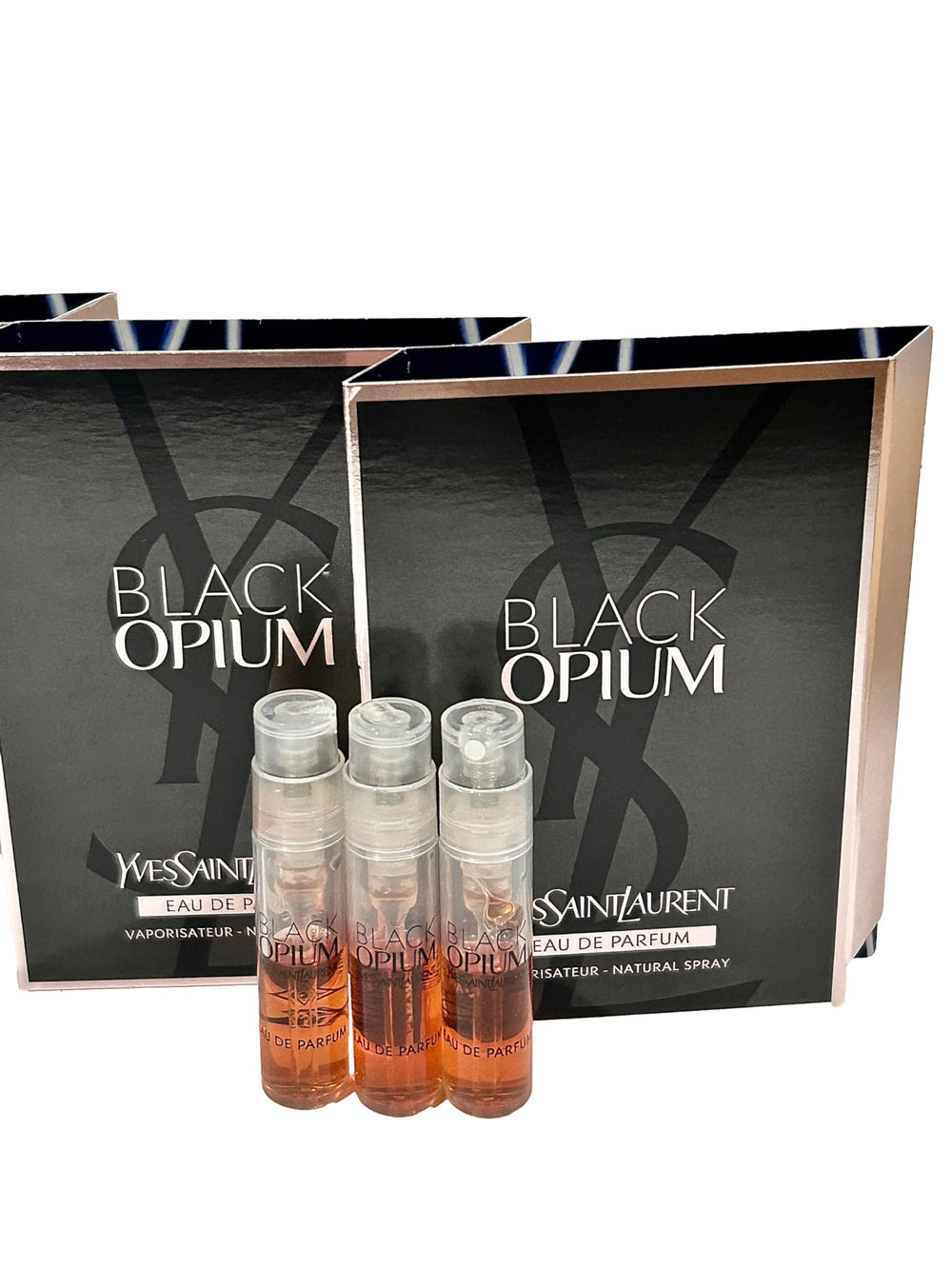 Compact Black Opium sample set packaging for travel and gifting