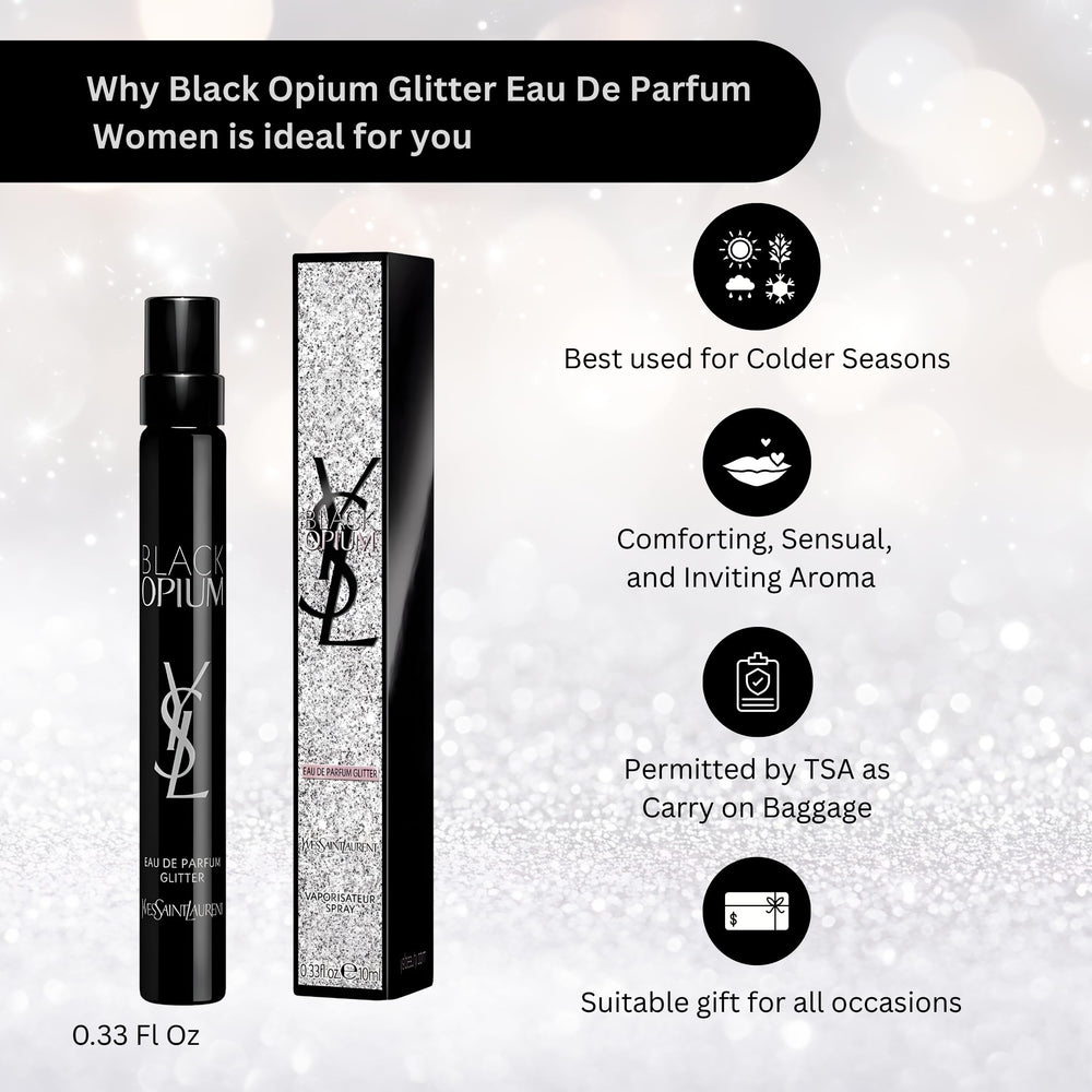 Close-up of YSL glitter EDP cap highlighting premium finish