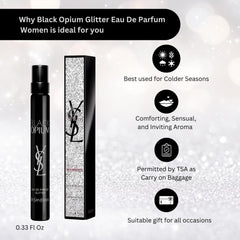 Close-up of YSL glitter EDP cap highlighting premium finish