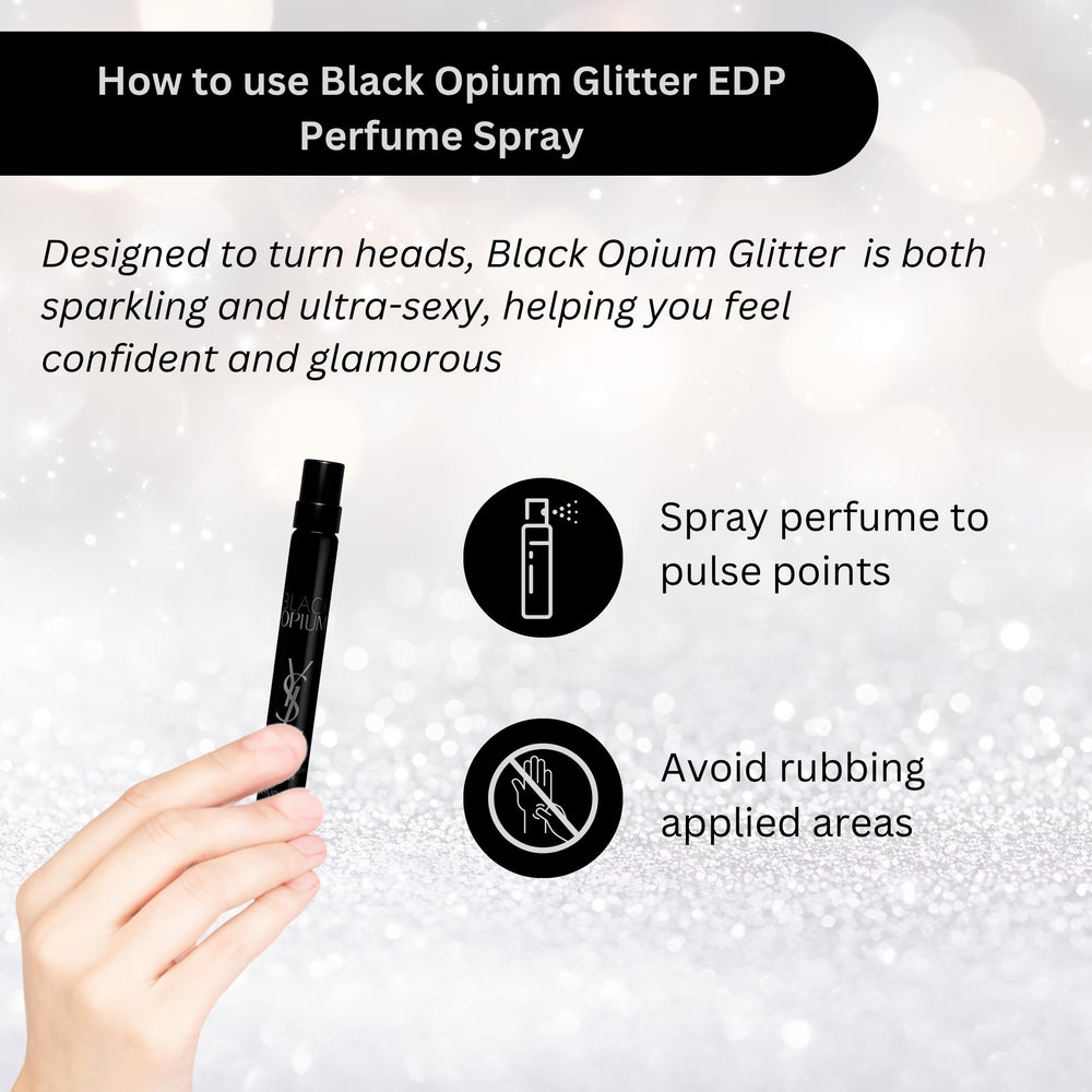 YSL Black Opium Glitter vanilla and florals convey sweetness