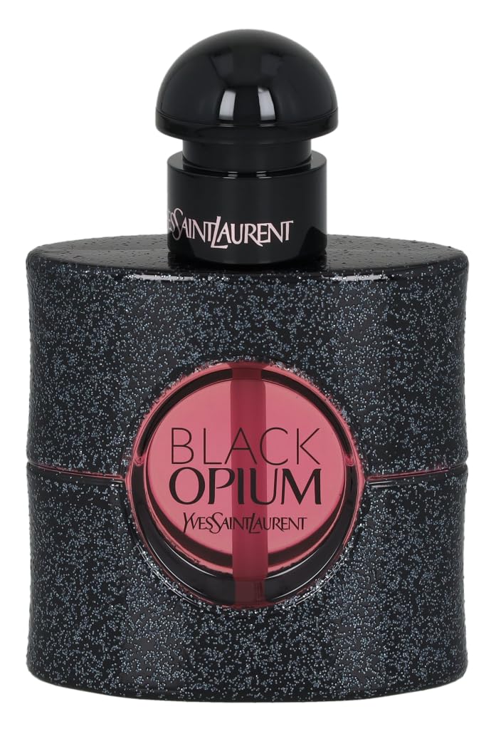 YSL Black Opium Neon bottle side shows vibrant design for night-out style.