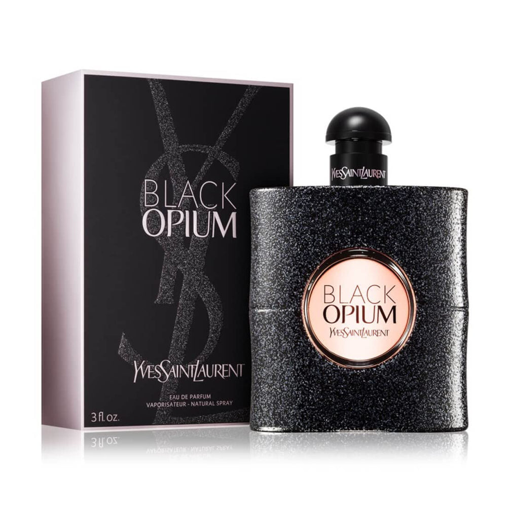 YSL Black Opium nozzle detail showing the spray for easy, precise application.