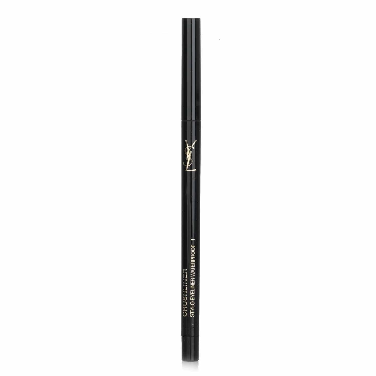 YSL Crushliner Stylo swatch on skin reveals rich black shade