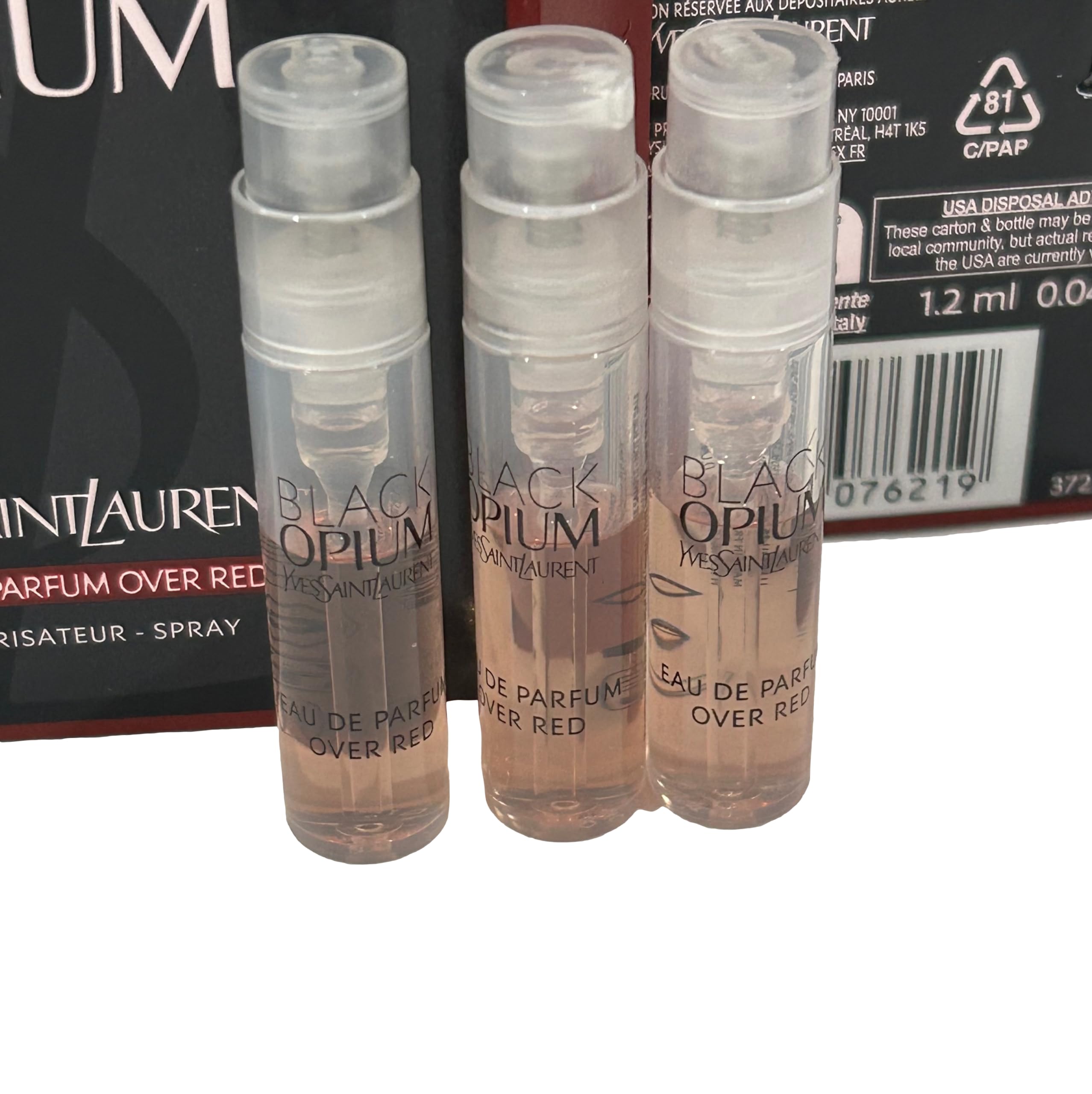 YSL Over Red Black Opium miniature sample vial for daily wear