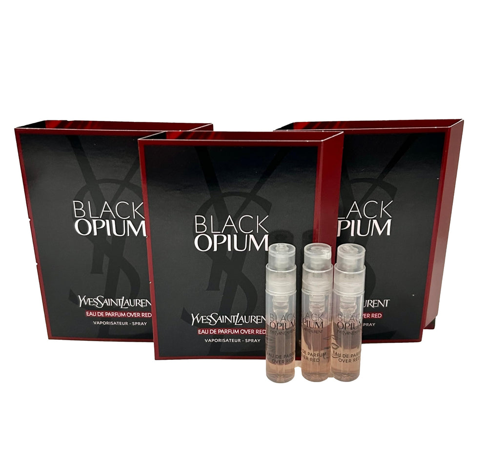 YSL Over Red Black Opium travel-size sample bottle for on-the-go fragrance