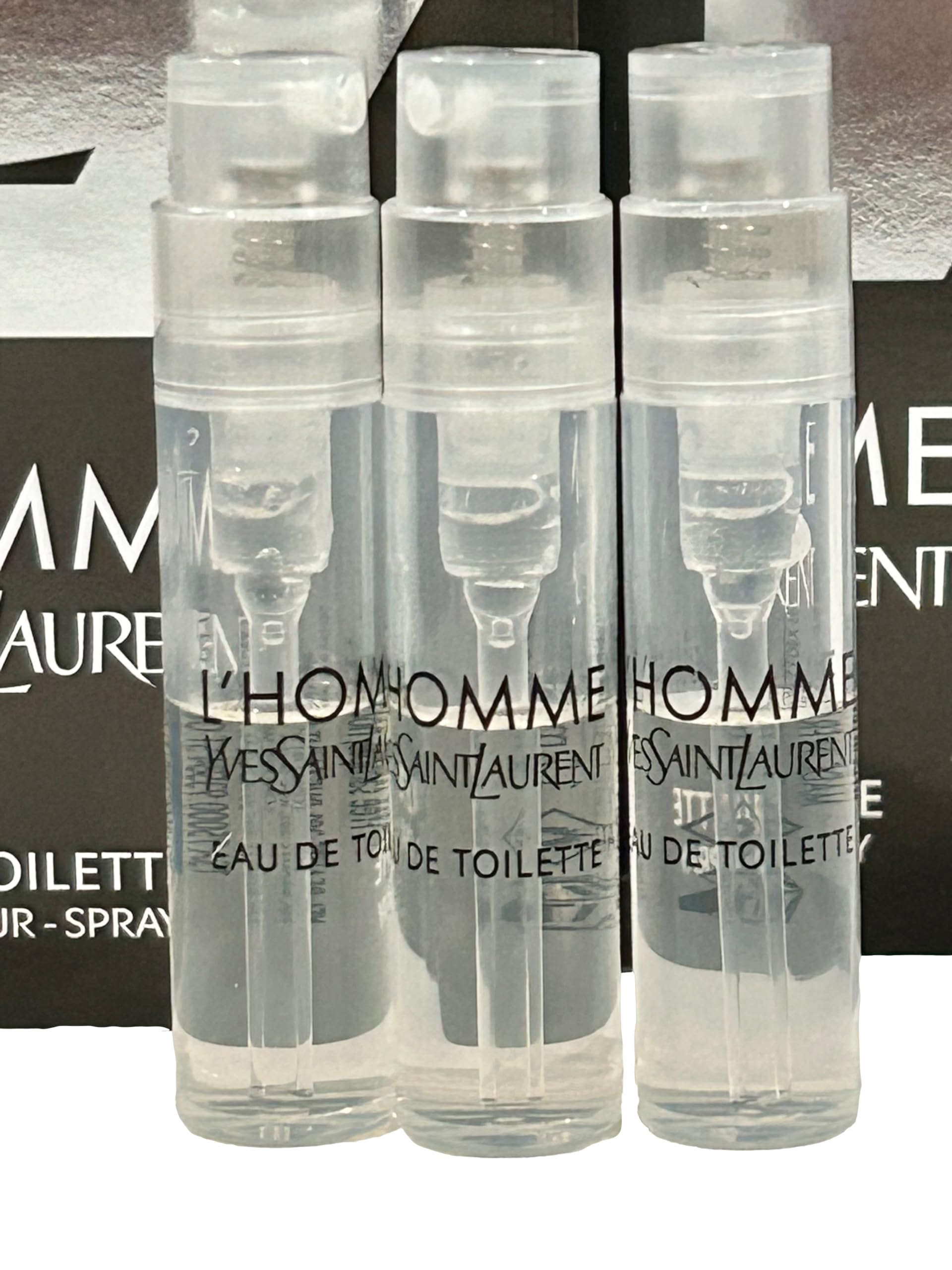 YSL L'Homme EDT sample kit in travel size for on-the-go.