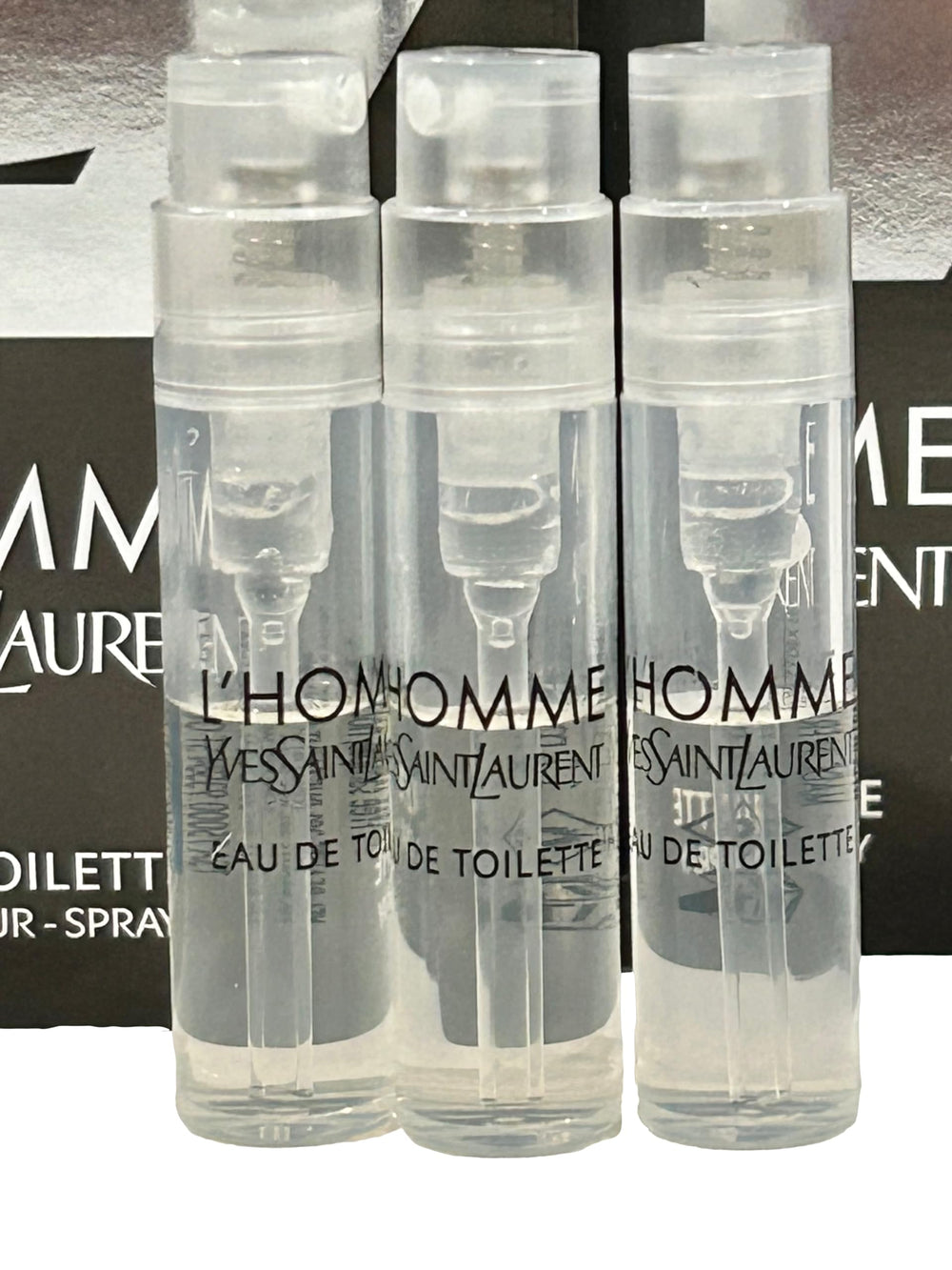 YSL L'Homme EDT sample kit in travel size for on-the-go.